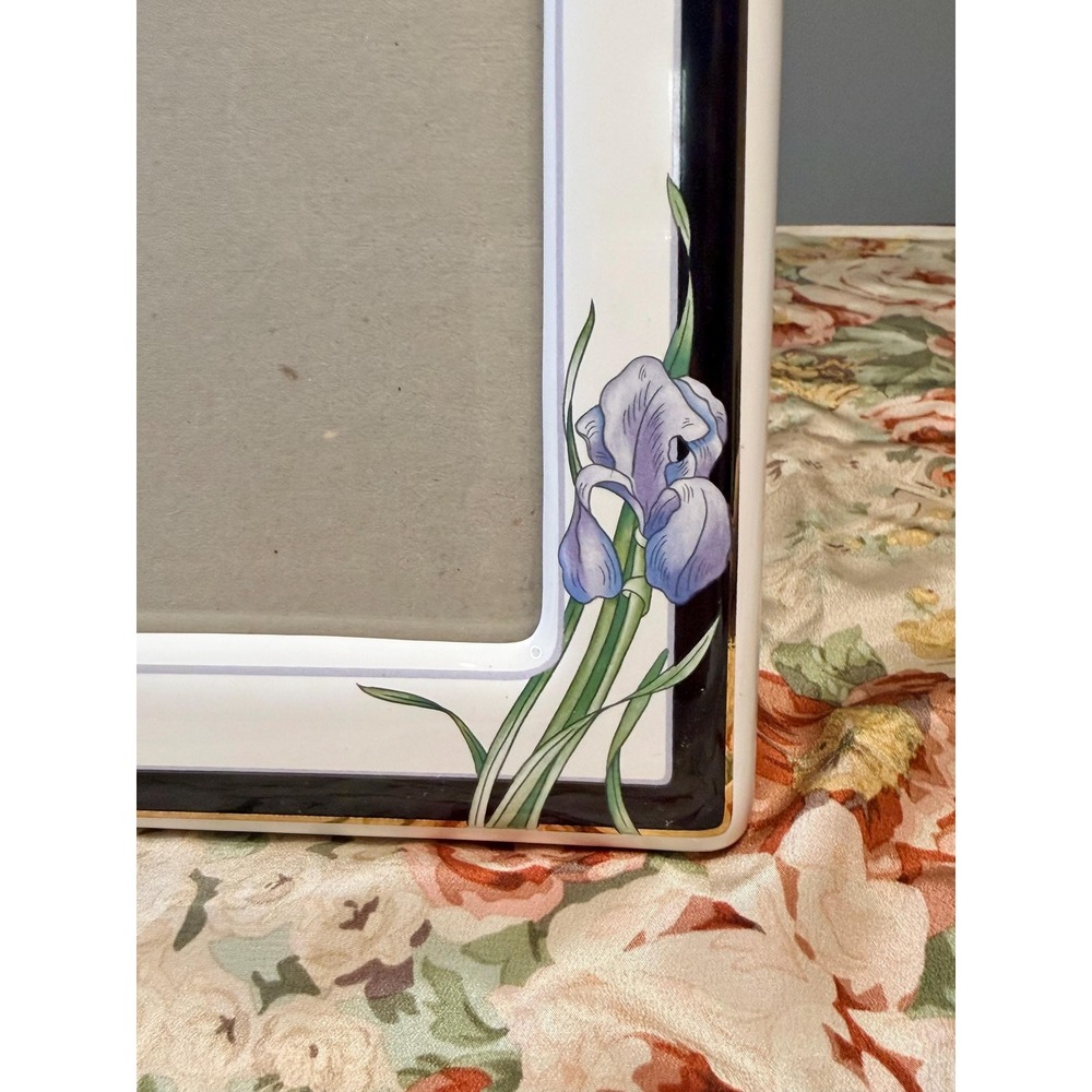 Vintage Terragrafics Marlene Moore 8x10 Porcelain Floral Cottage Picture Frame - Picture 3 of 6